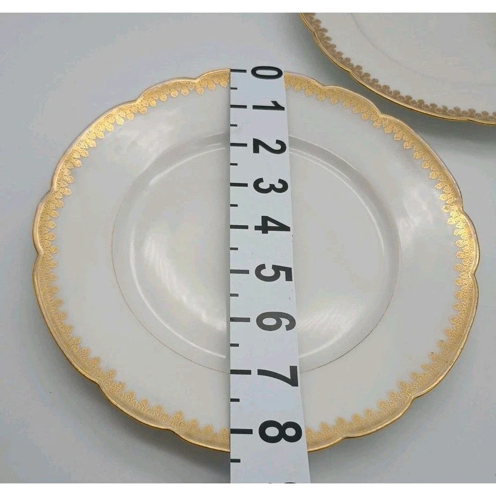 tressemanes vogt limoges Salad Lunch Plate Scalloped 8414 Gold
